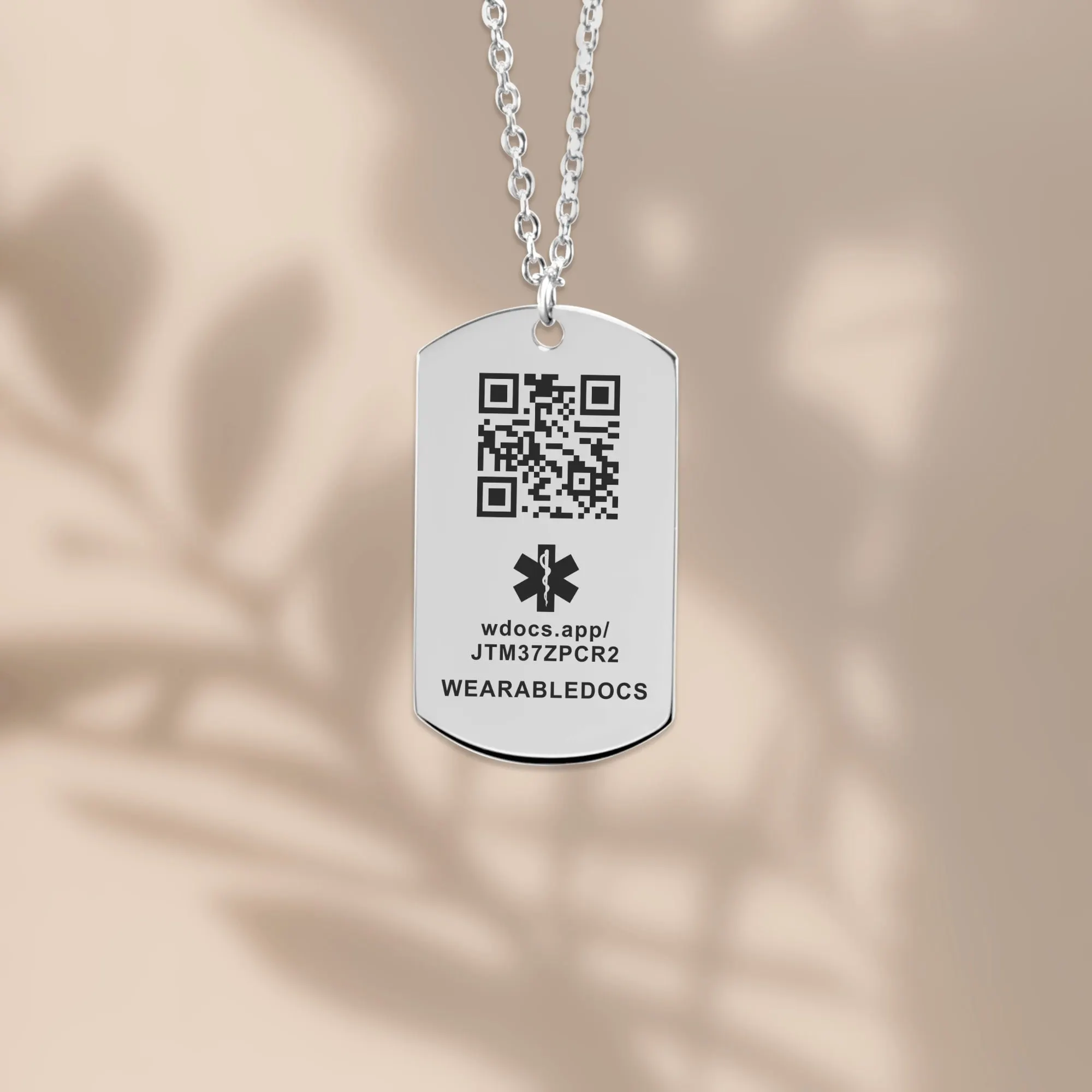 Tag pendant on its chain